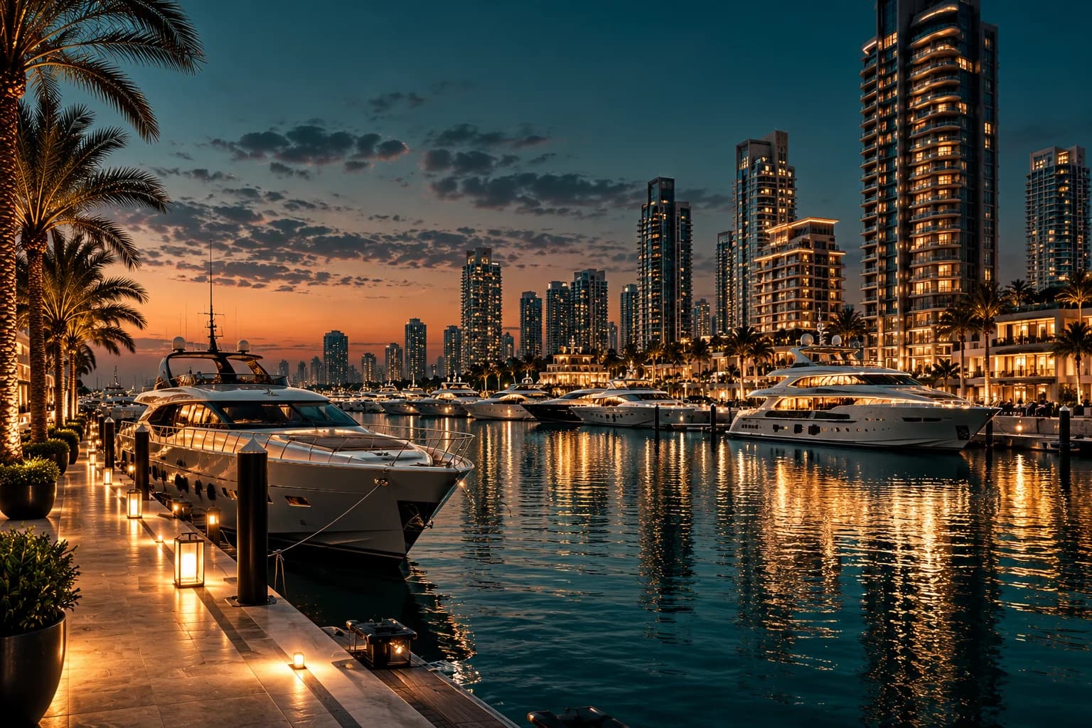 Dubai marina at blue hour